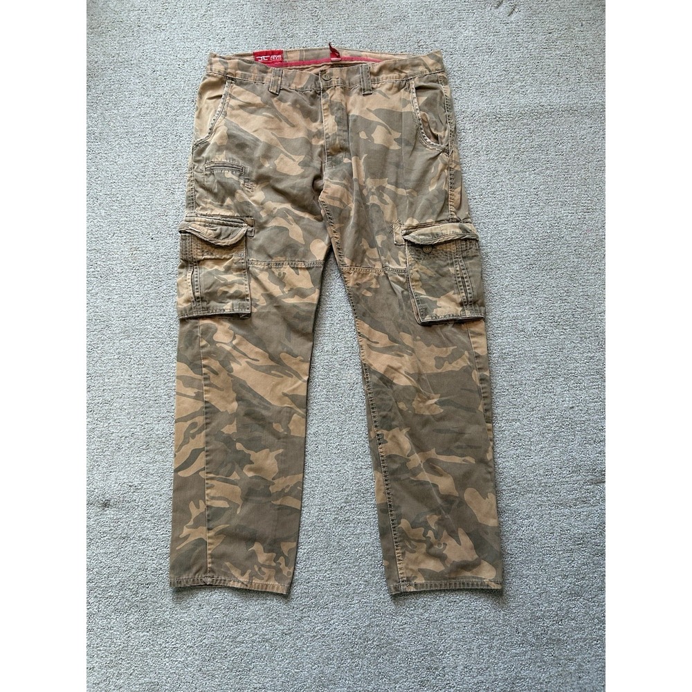 Jordan Craig Cargo Pants Mens 40x32 Y2K Woodland Camo Multi Pocket Cotton Green